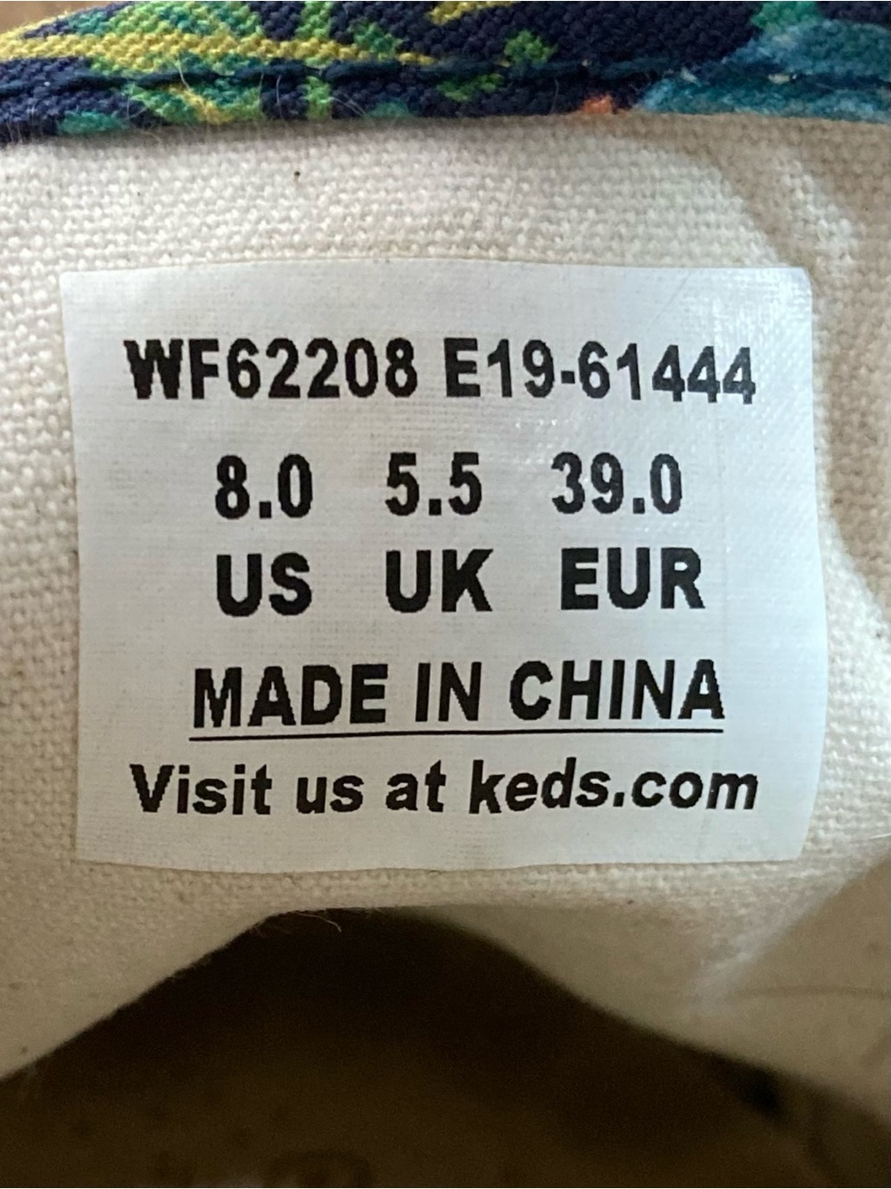 Keds x Rifle Paper Co Garden Party Canvas Sneaker Women’s Size 8 Multi - Picture 8 of 8
